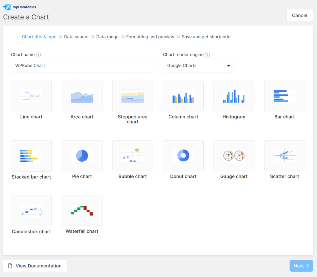 wpDataTables 圖表生成器