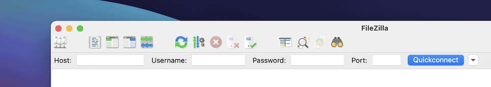 FileZilla 的連接字段。