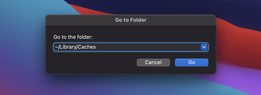 在 macOS 中查找 Library/Caches 文件夾。