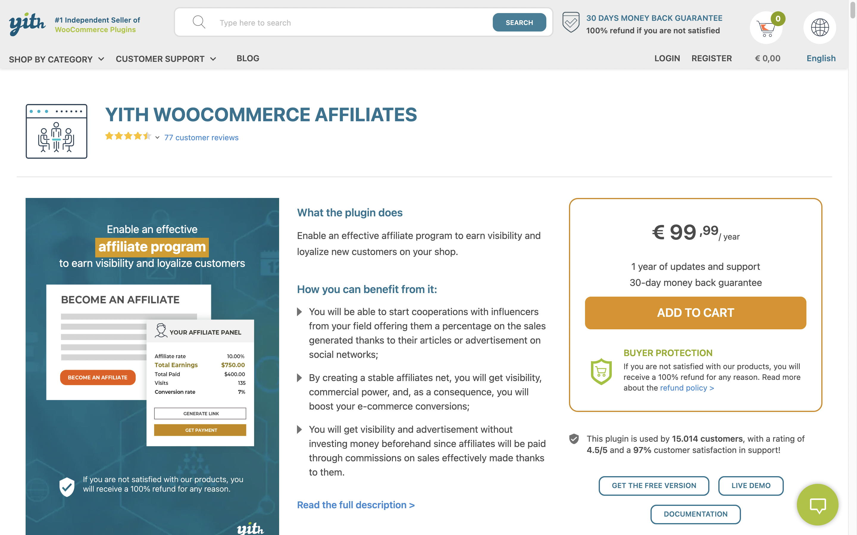 YITH WooCommerce 附屬公司