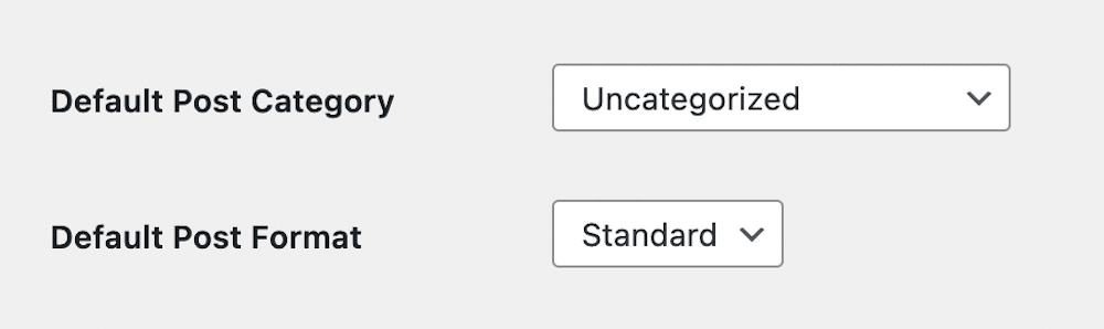 As configurações de formato de postagem padrão.