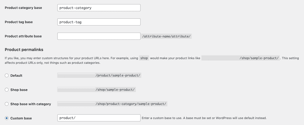Permalinks adicionais para WooCommerce.