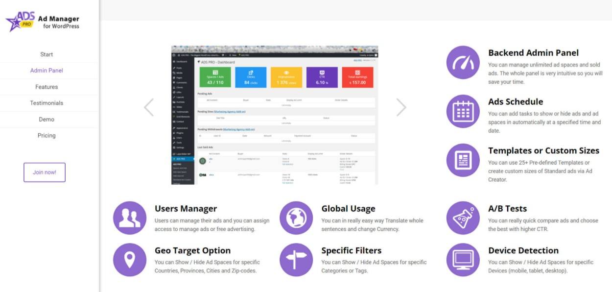 Plug-in Ads Pro WordPress