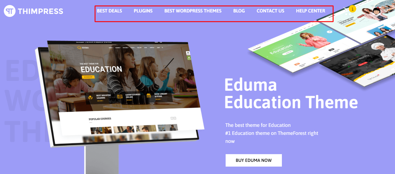 menu tarik-turun wordpress thimpress