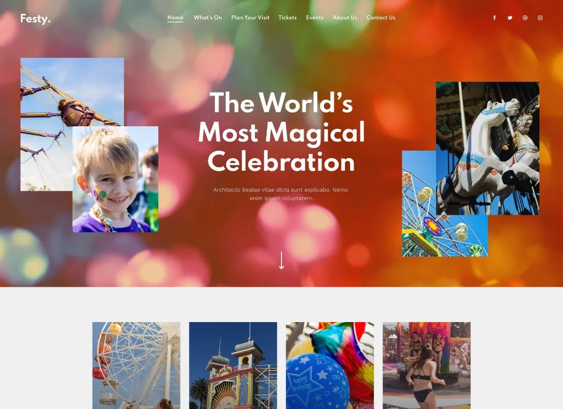 Festoso | Tema WordPress per parchi a tema, circo e festival