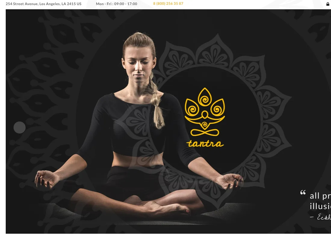 Tantra | Un thème WordPress pour studio de yoga et club de fitness