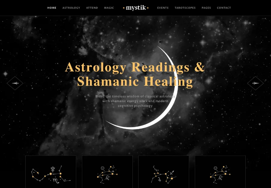 mystique | Astrologie et horoscope ésotérique Fortune Telling Thème WordPress + RTL