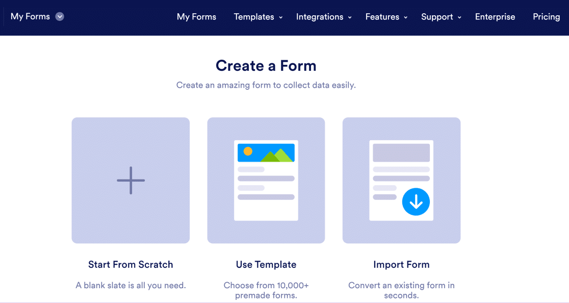Jotform buat formulir baru