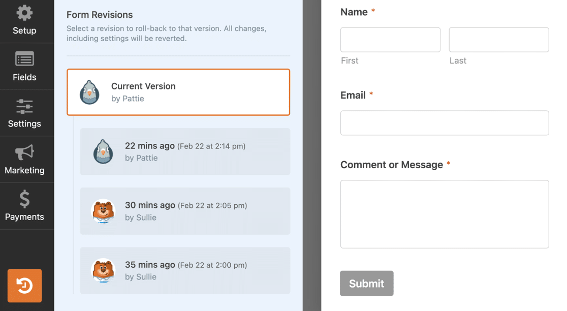 Poprawki formularzy w WPForms