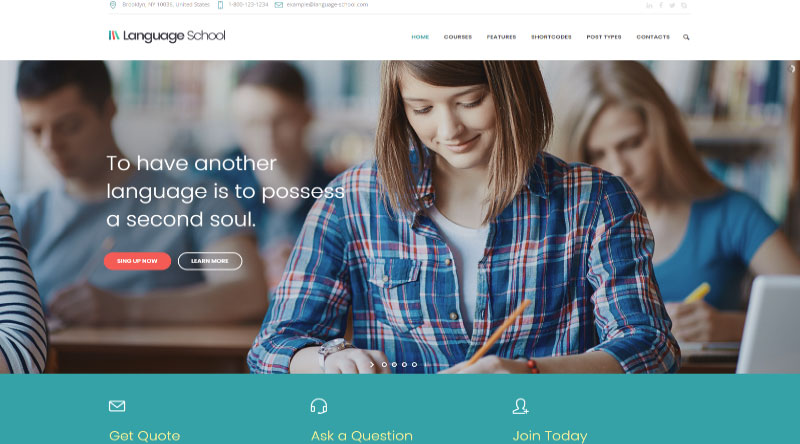 5 個最佳語言學校和翻譯 WordPress 主題 6 Language School WordPress Theme