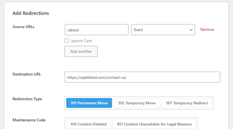 Rank Math redirect page wordpress