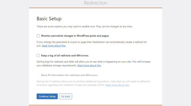 Continue Setup