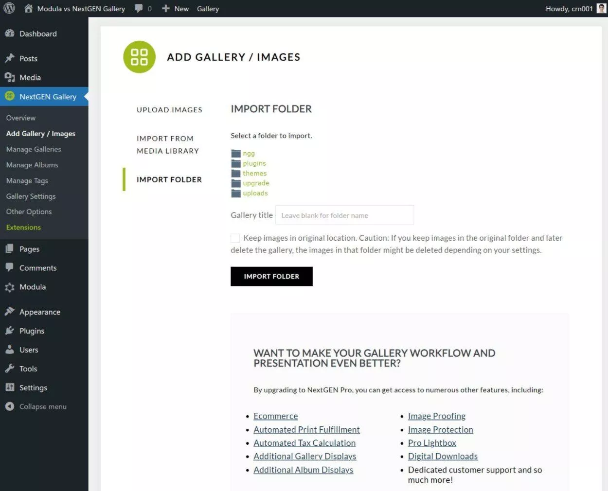 Configuração da Galeria NextGEN