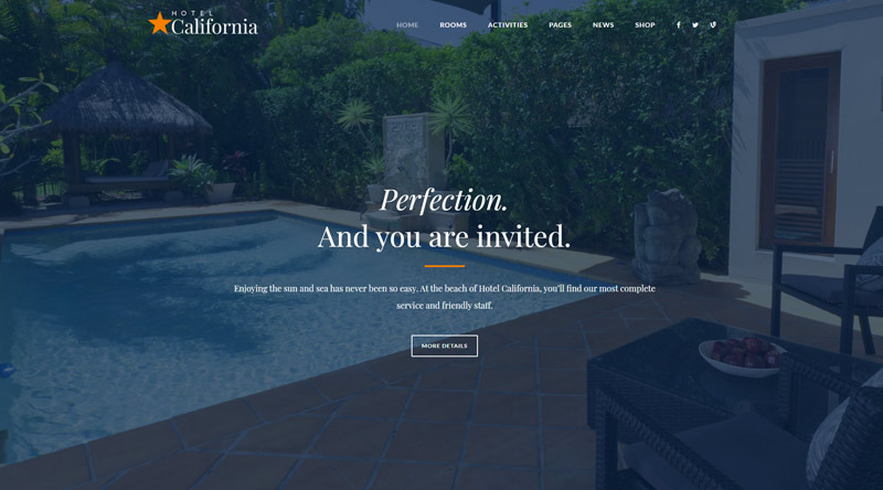 目立つ5つ以上のベストリゾートWordPressテーマ6 California WordPress Theme