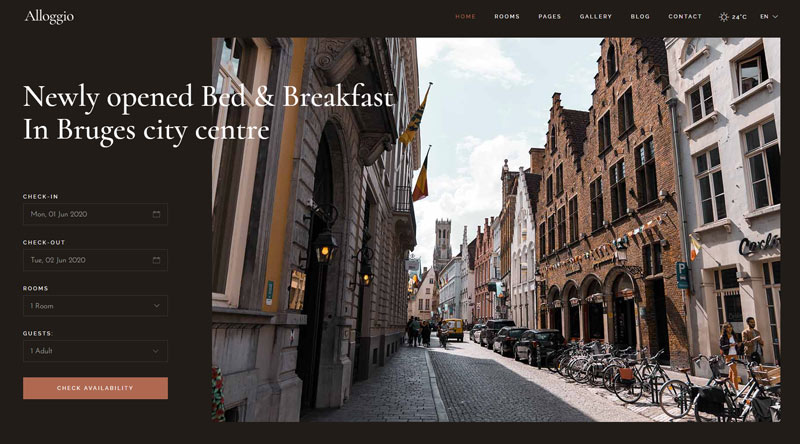 目立つ5つ以上のベストリゾートWordPressテーマ5 Alloggio WordPress Theme