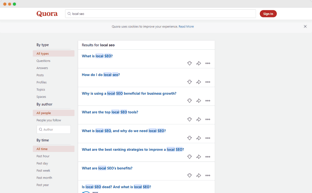 Sito web di Quora