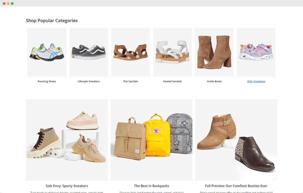 Esempio di sito web Zappos