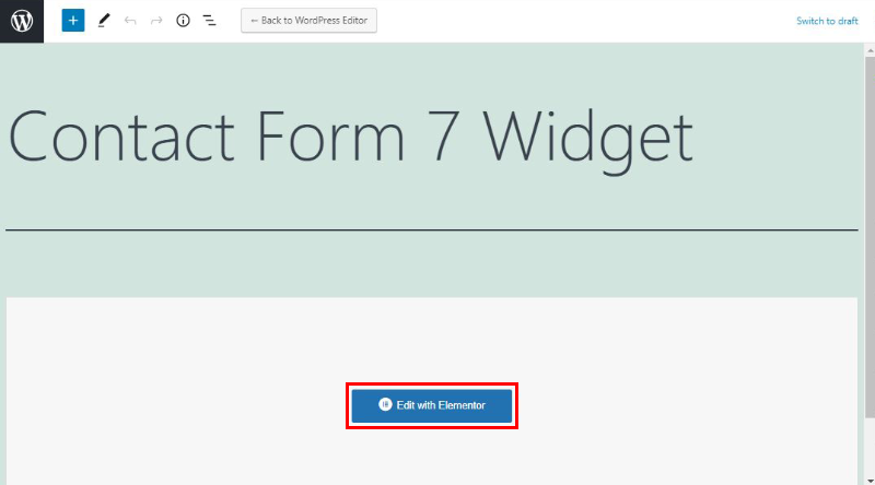 Choose to edit Contact form in Elementor