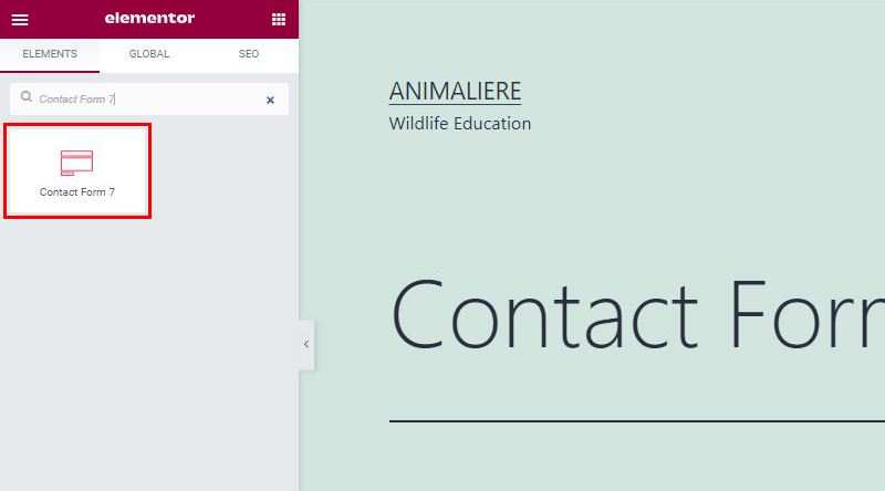 Contact Form 7 widget