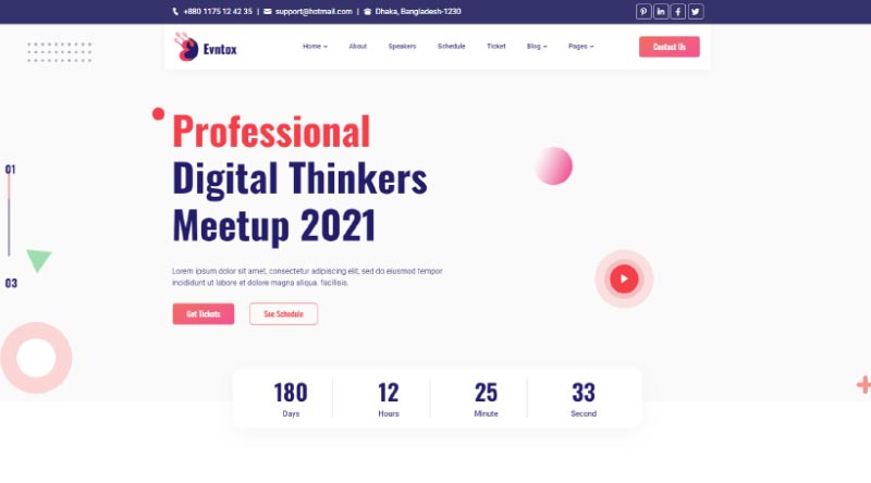 20 Templat Situs Web Acara Terbaik untuk 2022 20 Evntox WordPress Theme