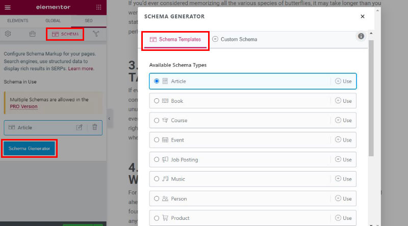 Основы Elementor SEO 11 Schema Markup