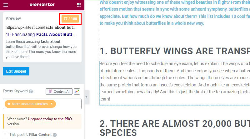 Основы Elementor SEO 7 Check score