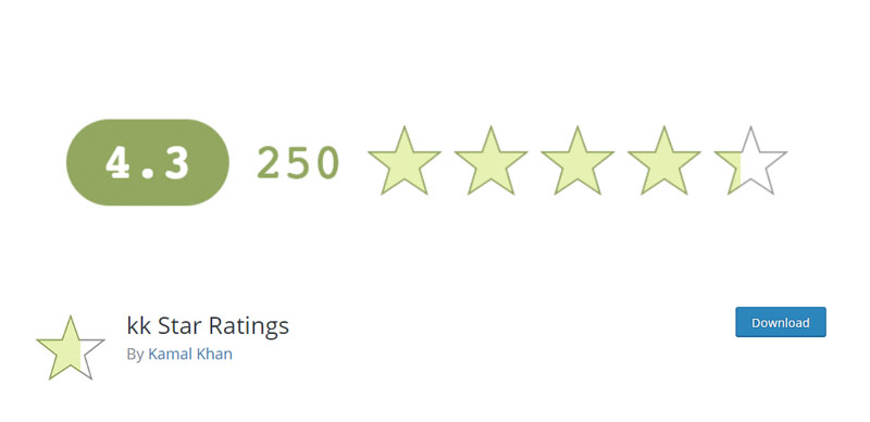 7 plug-ins profissionais de classificação do WordPress 2 kk Star Ratings