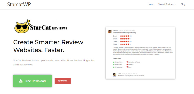 7 plug-ins profissionais de classificação do WordPress 7 StarCat Reviews