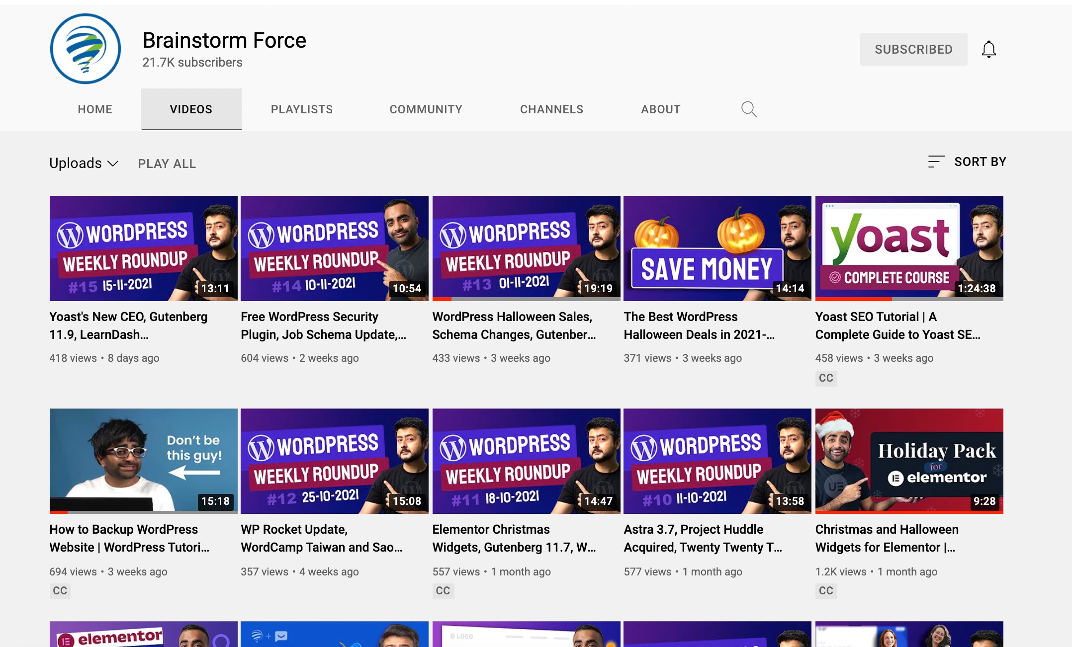 Youtube - Força de Brainstorm