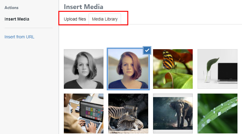 Choose an image from the media library