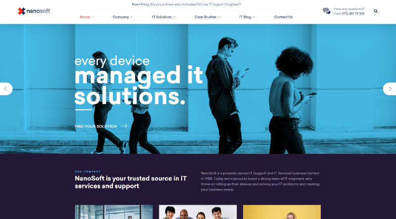 トップ10の最も強力なIT企業のWordPressテーマ9 Nanosoft WordPress Theme