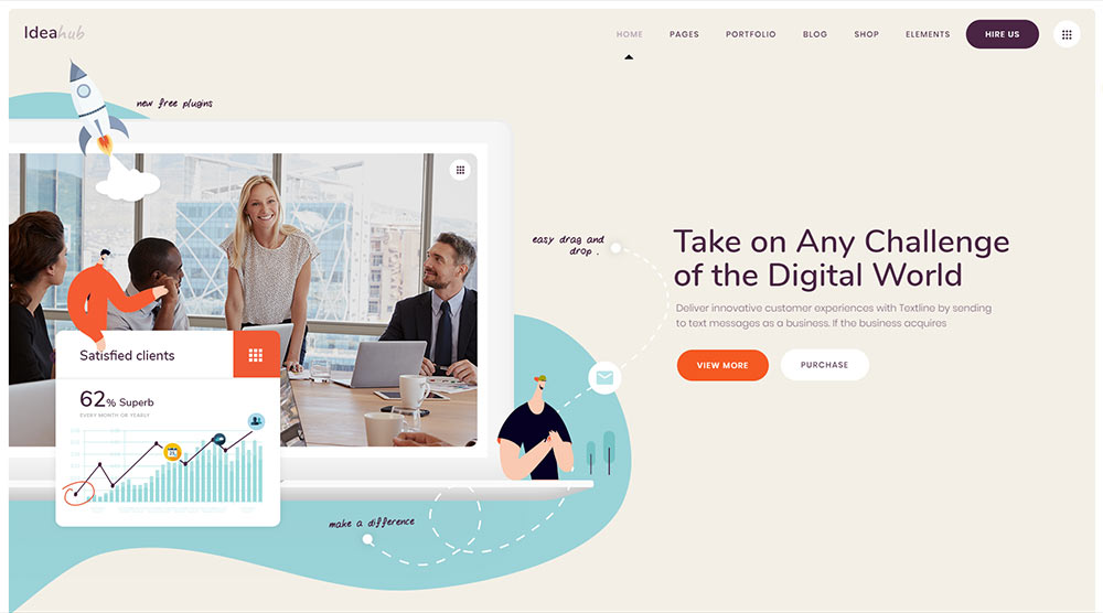 トップ10の最も強力なIT企業のWordPressテーマ6 Ideahub WordPress Theme