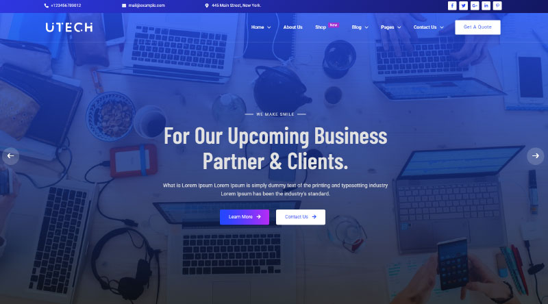トップ10の最も強力なIT企業のWordPressテーマ7 uTech WordPress Theme