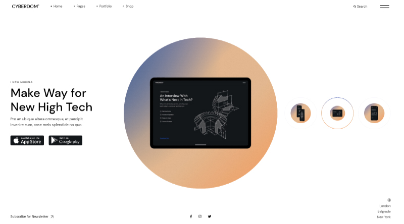 トップ10の最も強力なIT企業のWordPressテーマ4 Cyberdom WordPress Theme