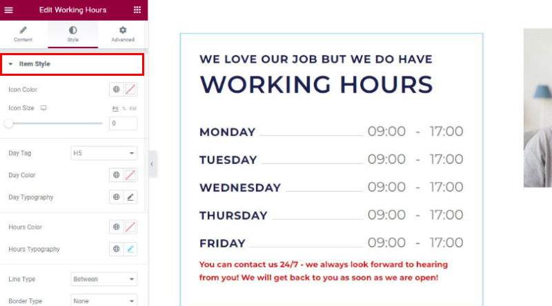 Jak dodać godziny otwarcia w WordPressie – najłatwiejszy sposób 8 Adjusting the Widgets Style