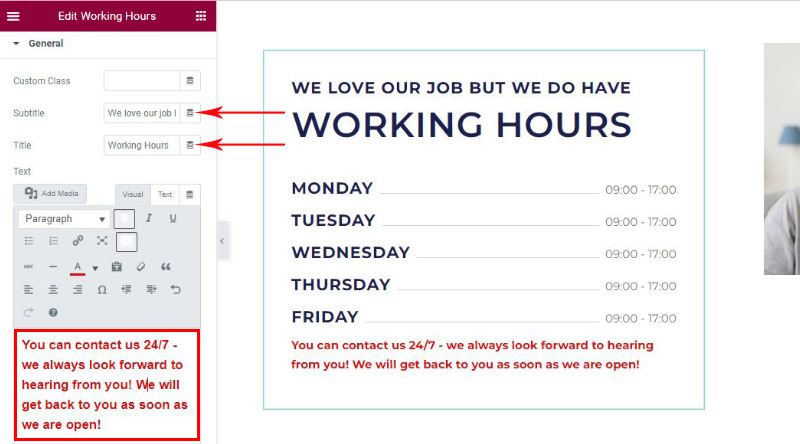 Jak dodać godziny otwarcia w WordPressie – najłatwiejszy sposób 5 Customizing the Content of the Widget