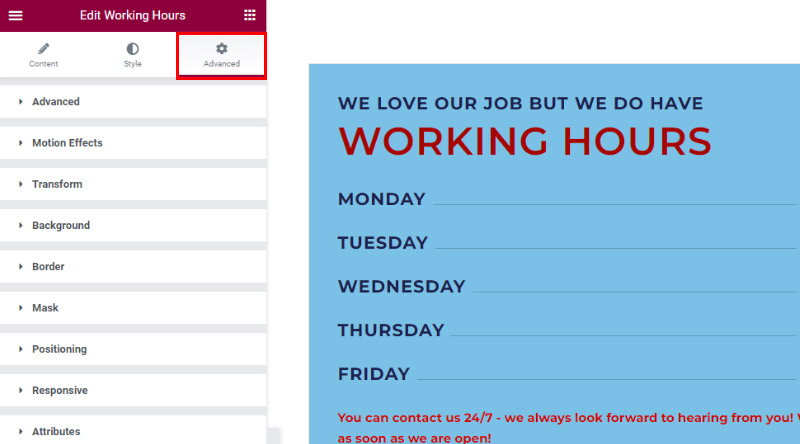 Jak dodać godziny otwarcia w WordPressie – najłatwiejszy sposób 13 Add Opening Hours Advanced options