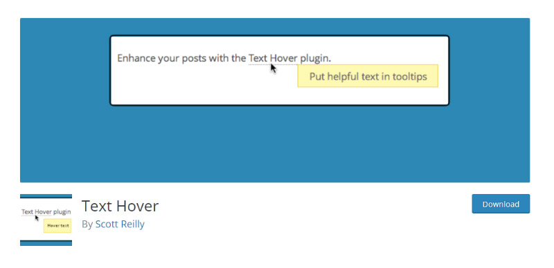5+ wtyczek typograficznych WordPress dla stylowej witryny internetowej 10 Text Hover plugin