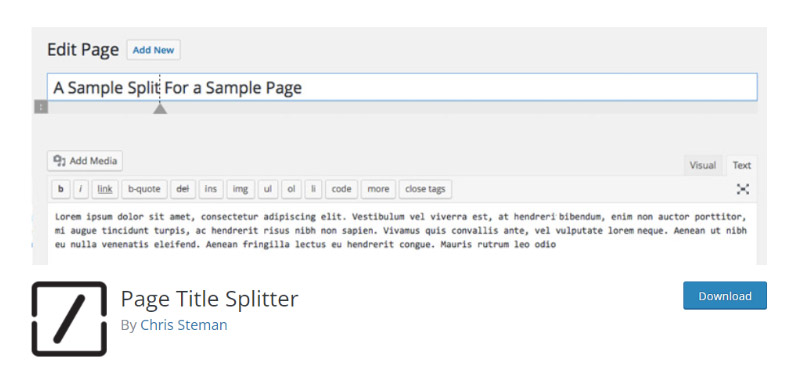 5+ wtyczek typograficznych WordPress dla stylowej witryny internetowej 7 Page Title Splitter