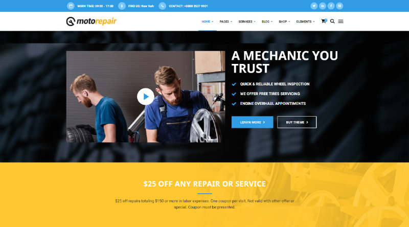 あなたに最適な5つ以上の自動車サービスと自動車修理のWordPressテーマ4 Motorepair WordPress Theme