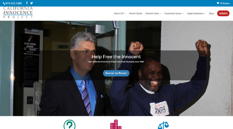 20 Situs Terbaik untuk Inspirasi Desain Situs Web Firma Hukum Meningkatkan 12 California Innocence Project