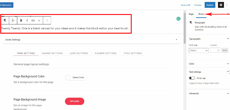 Block options