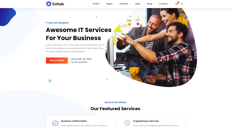 10ゲームを変えるソフトウェア会社のウェブサイトテンプレート10 Softek WordPress Theme