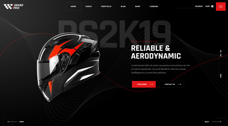 5 poderosos temas de WordPress para motocicletas 2 GrandPrix WordPress Theme