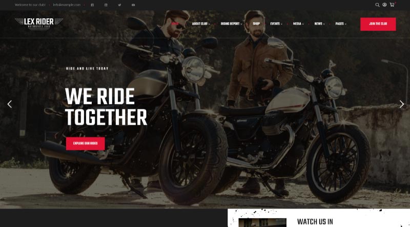 5 poderosos temas de WordPress para motocicletas 4 LexRider WordPress Theme