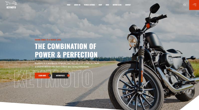 5 poderosos temas de WordPress para motocicletas 3 Keymoto WordPress Theme