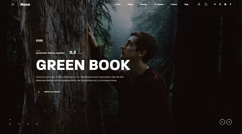 Film Severler için 7 Film Yapım WordPress Teması 6 Noxe WordPress Theme
