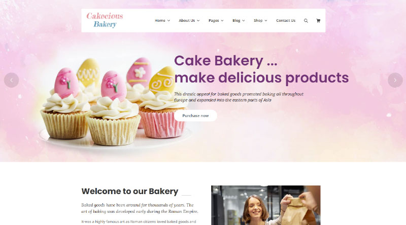 7つの甘いアイスクリームのワードプレスのテーマ6 Cakecious WordPress Theme
