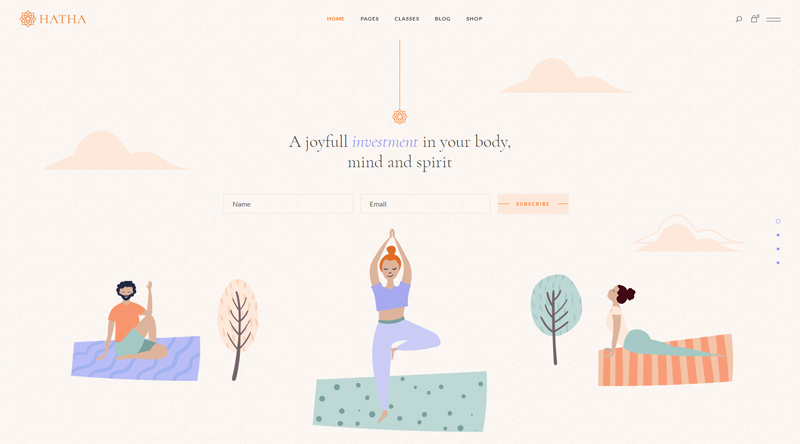 6 Energizing Ayurveda WordPress Themes 3 Hatha Yoga WordPress Theme