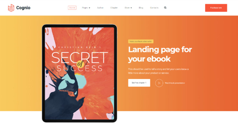 オンライン販売を増やすための8つのeBookWordPressテーマ7 Cognio WordPress Theme